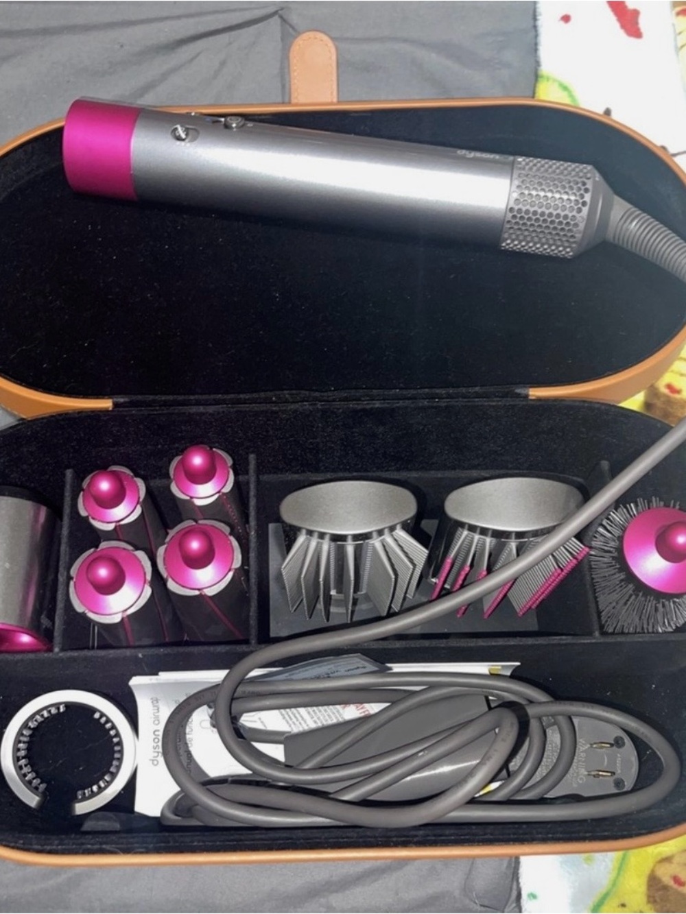 Dyson Airwrap Complete Hair Styler Set With Case, HS01 - Nickel/Fuchsia